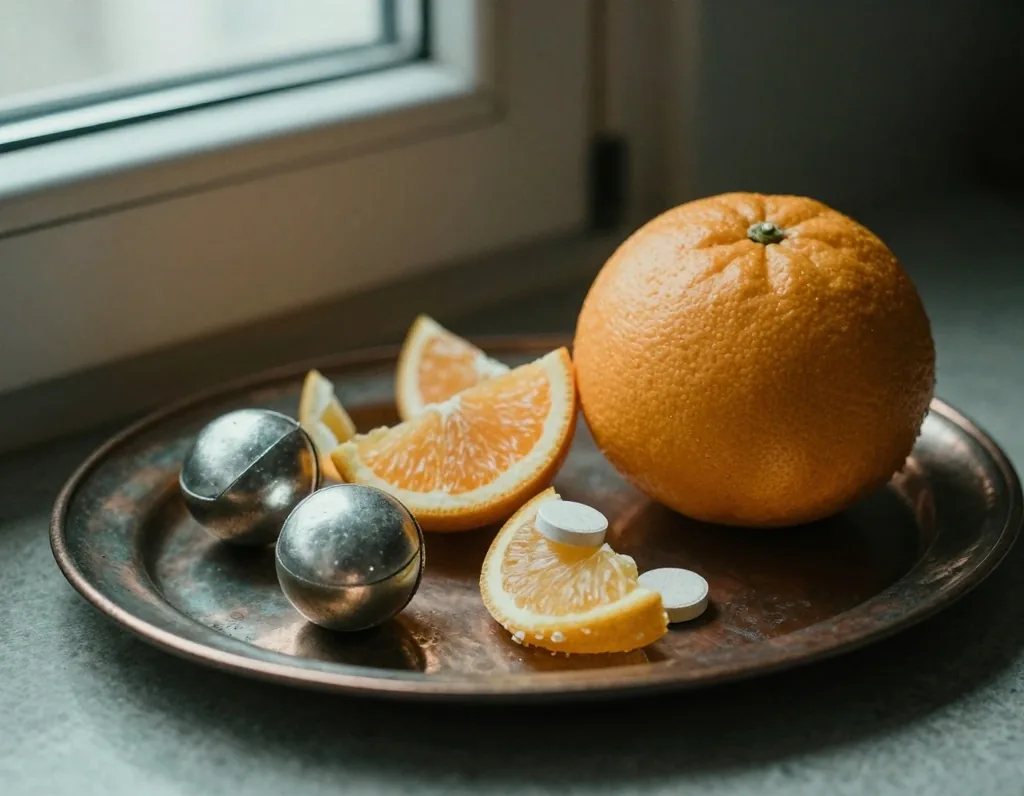 Zinc and vitamin C tablets with citrus